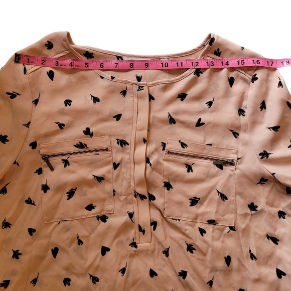 Large Reitmans Pink & Black Buttoned Hi-Lo Tunic - Picture 6 of 8